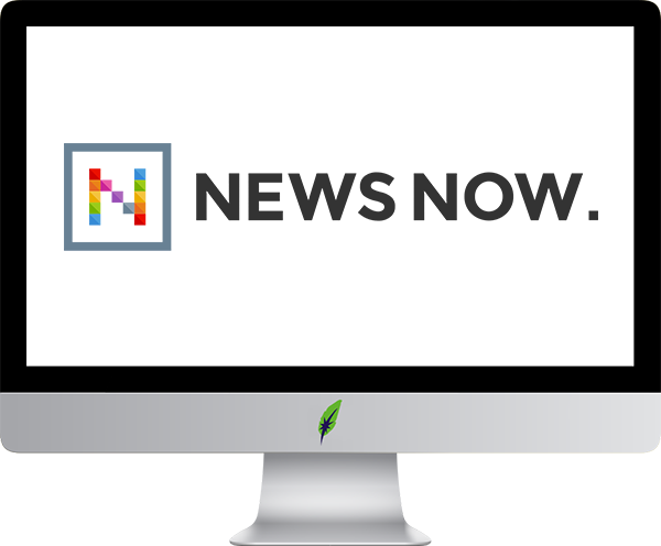 Computerscherm met logo Engelstalig online newsportal - Newsnow.co.uk - in kleur op transparante achtergrond - 600 * 496 pixels